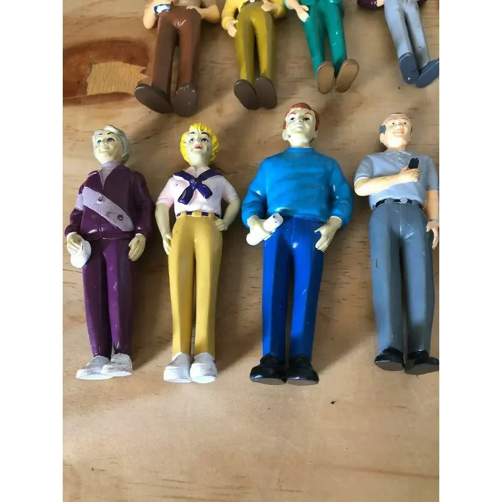 Vintage Lot Of 11 PVC people Educational Kids Toys RARE